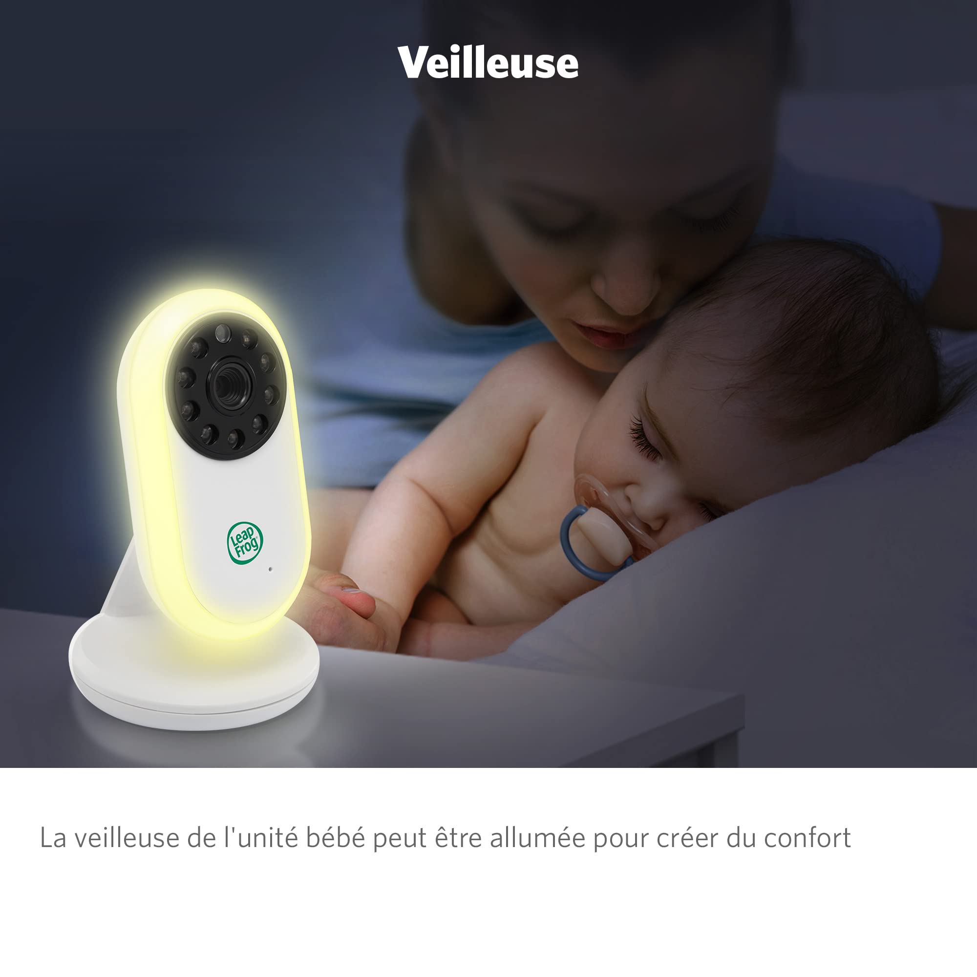 LeapFrog LF2423 Baby Monitor No WiFi, 2.8" Video Monitor, Baby Monitor Camera with Long Range, 2X Zoom, Temperature Sensor, Noise Activation Mode, Intercom