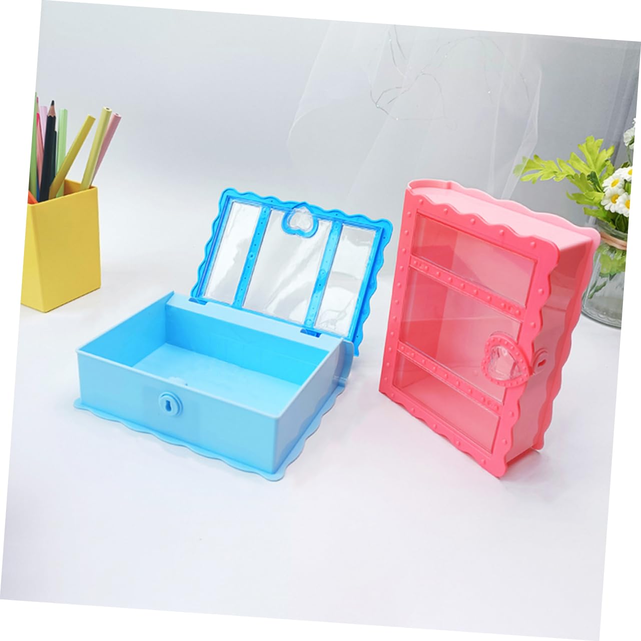 Levemolo Book Shape Storage Box 3pcs Candy Case Lockable Toy Organizer and Storage