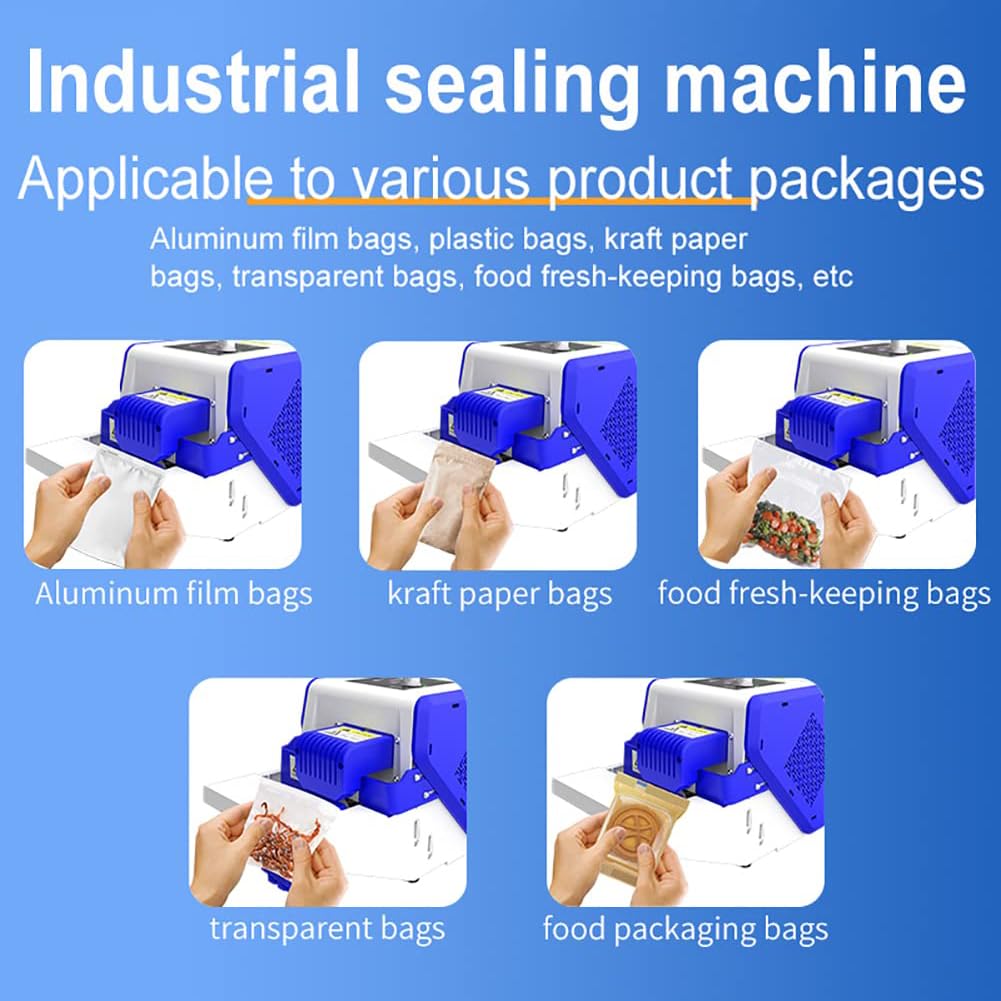 Selladora Térmica Automática De Bolsas De Plástico De 300 W, Selladora De Banda Continua, Envasadora Automática De Alimentos De 5 M/Min, Selladora Industrial
