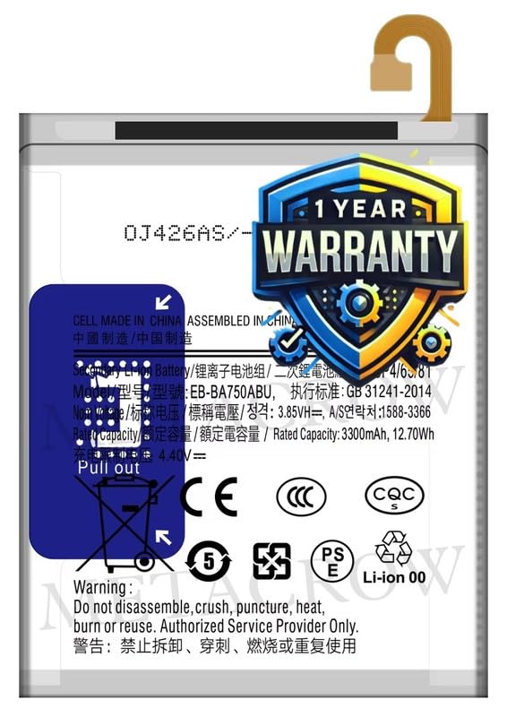 Image of Original EB-BA750ABU Battery Compatible for Samsung Galaxy A7 (2018) | A8s | A10 | M10 - (3400mAh) - 1 Year Warranty JK1