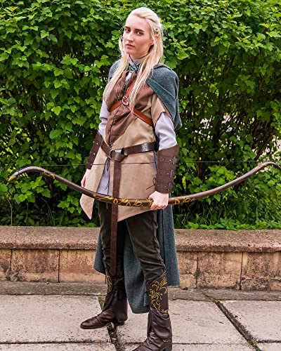 Tarpop Faux Leather Arm Guards Leaf Bracers Medieval Viking Belt Leather Belt Renaissance Costume Accessories for Women Men3