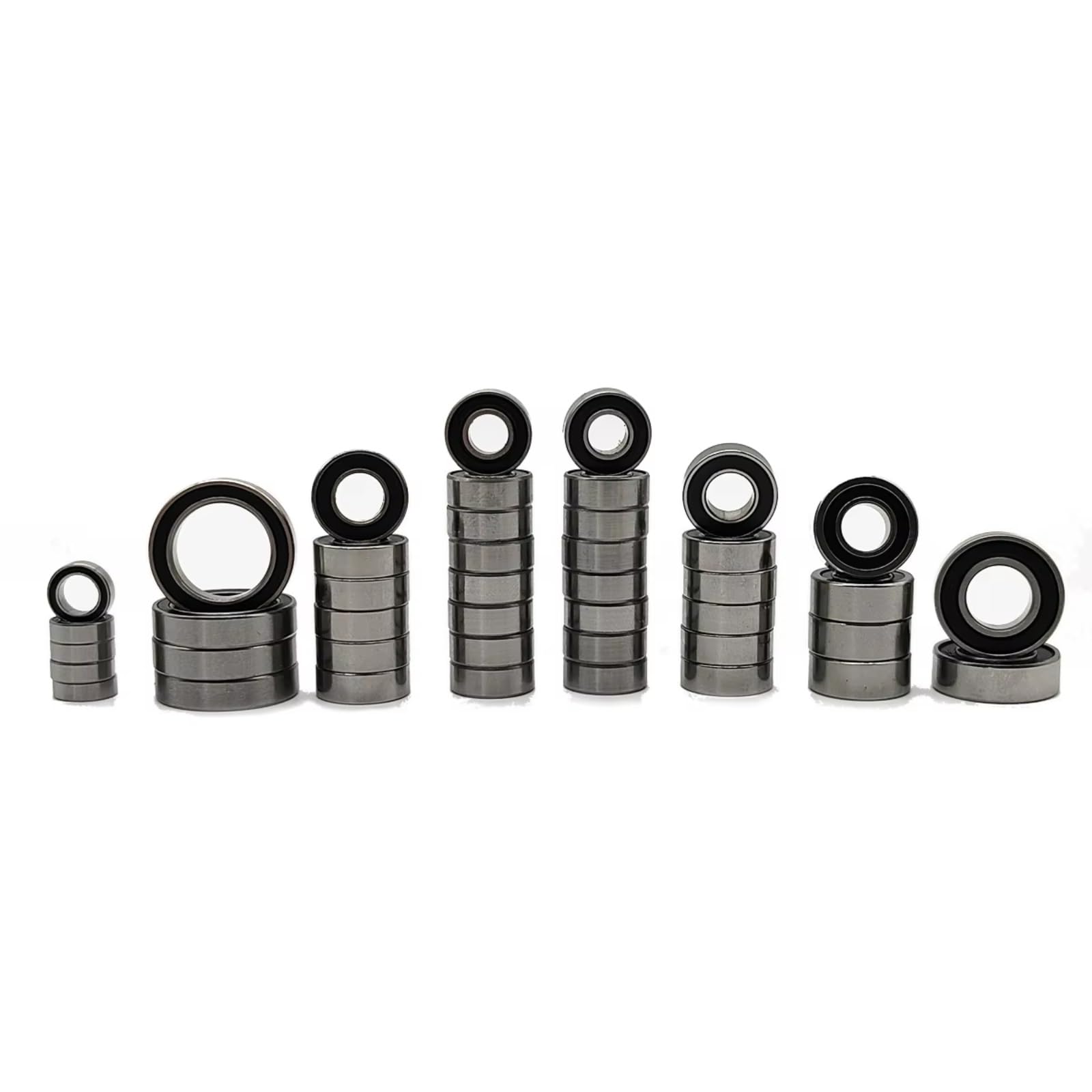 Für Racing Für Traxxas Für Summit 1/10 43 Stück Chromstahl Kugellager 2RS Schwarz Gummi Abgedichtet Tiefe Nut Auto RC Crawler RC Lagerteile