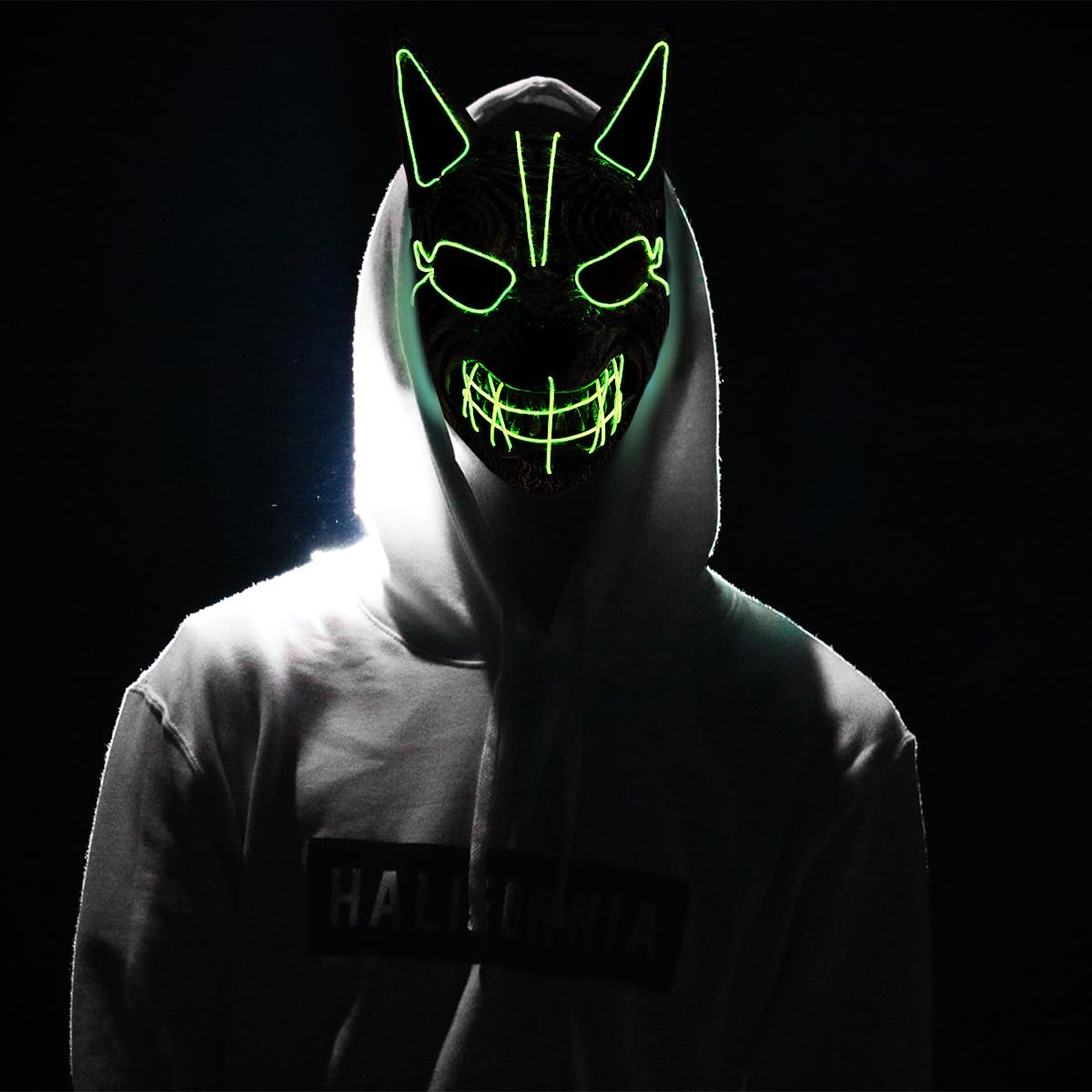 Abaodam Purge Mask LED Light Up Mask LED Halloween Scary for Carnival Cosplay Costume Scary Full for Men Women Light Up Party - Image 2