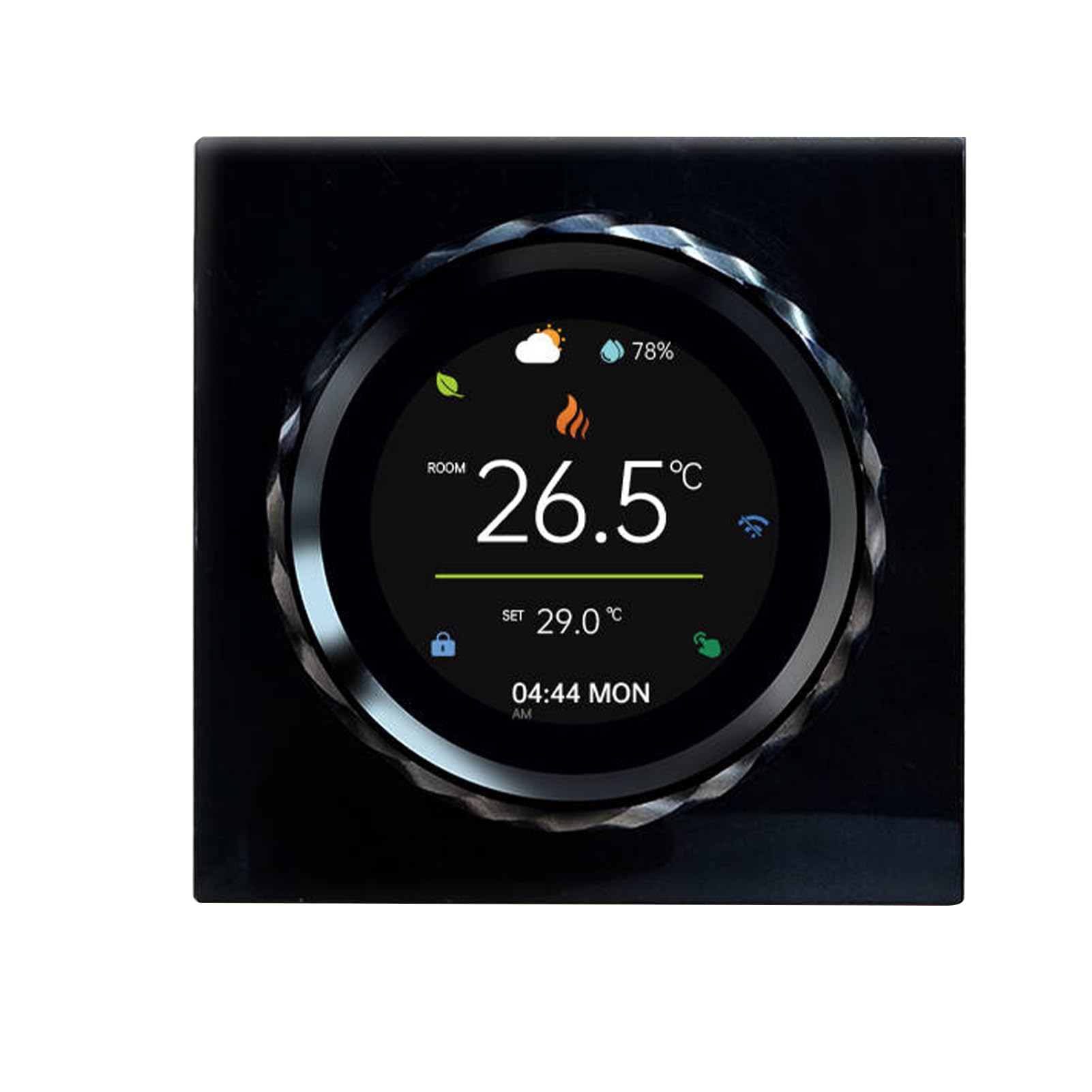 Cryfokt Inteligentny Termostat WiFi, Programowalny Cyfrowy Regulator Temperatury, Ekran 1,6 Cala, Sterowanie Głosowe, Harmonogram 7-dniowy, Blokada Dziecięca, do Elektrycznego Ogr (BLACK)