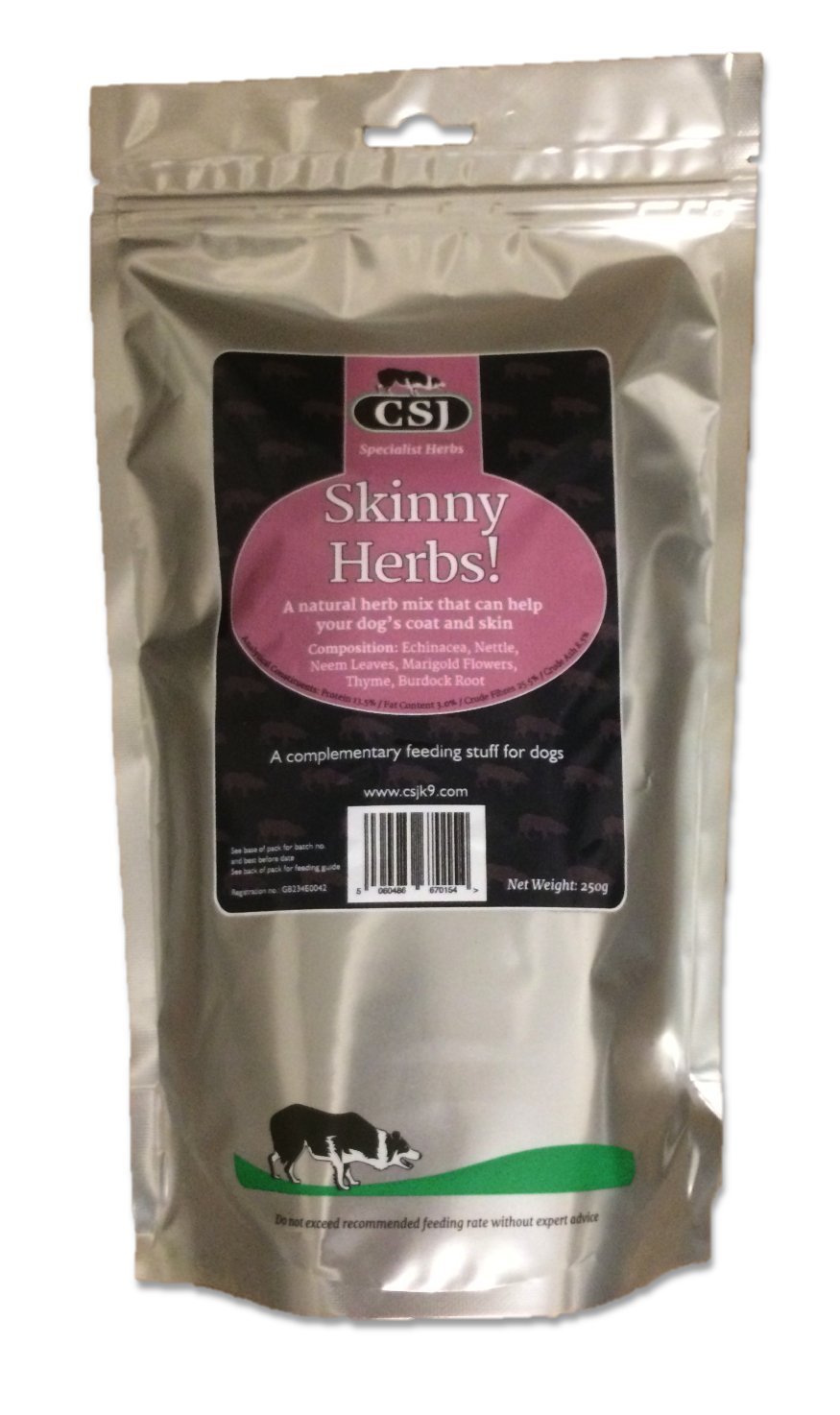 CSJ Skinny Herbs A Natural Herb Mix That Can Help Your Dog's Coat and Skin 250g