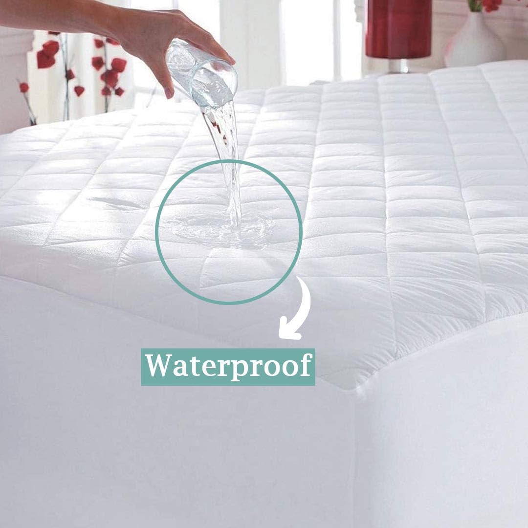DTEX HOMES Quilted Super King Mattress Protectors Extra Depp 40cm Stretch Skirt Luxurious Breathable Waterproof Mattress Protector -Super King (183 x 200cm + 40cm) - Image 4