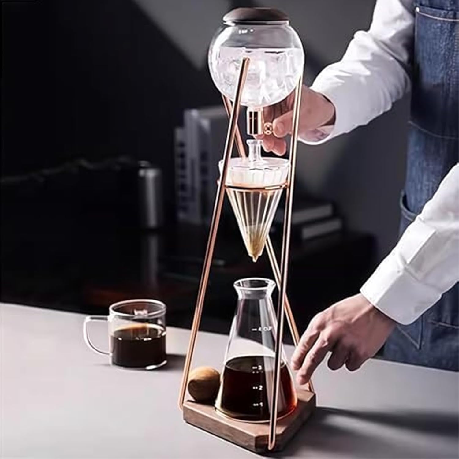 Cold Brew Drip Tower Iced Coffee Maker, Ice Drip Coffee Maker, Large Capacity Cold Brew Tower for Home, Reusable Cold Tea Maker, Perfect for Commercial Offices and Home Use