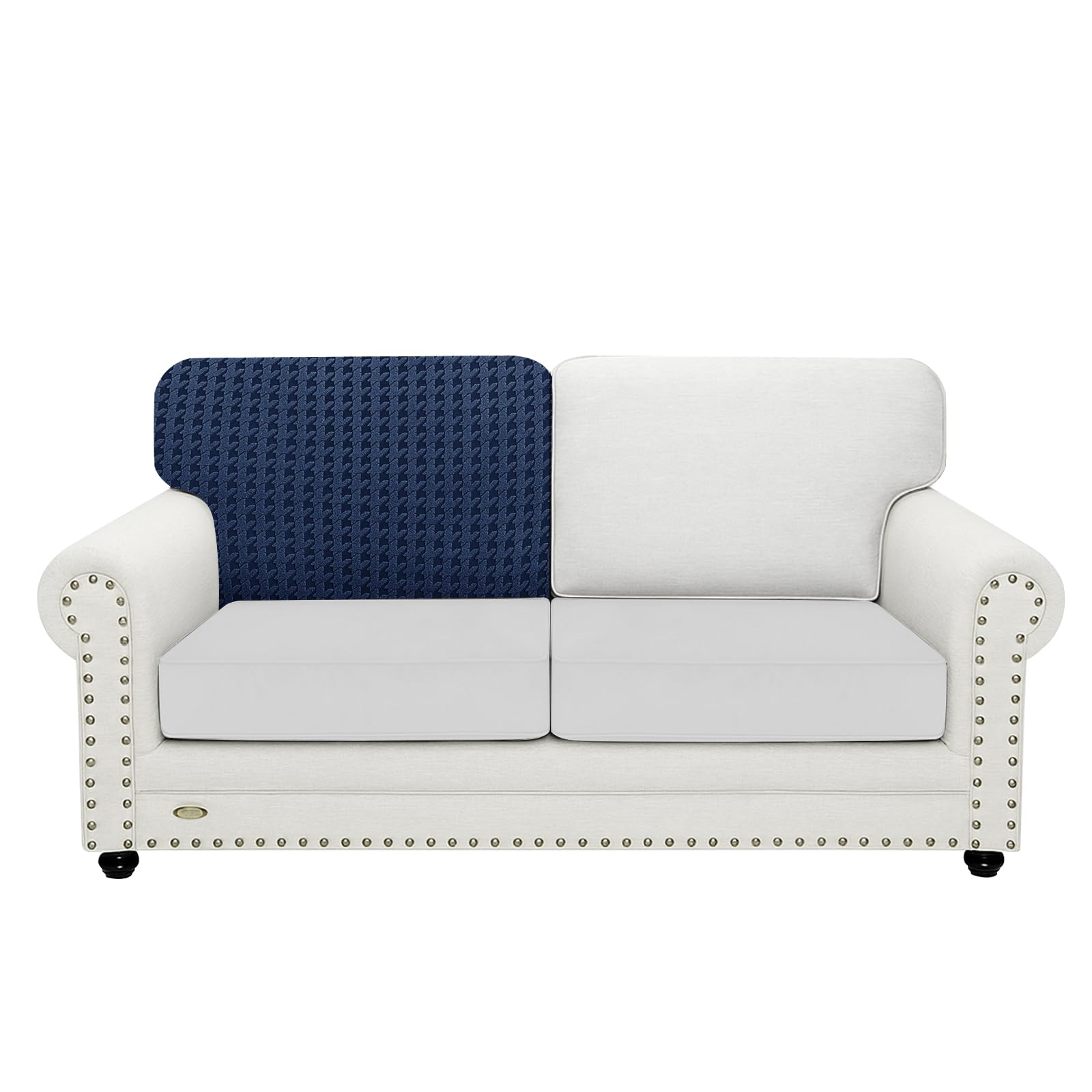 MAXIJIN Backrest Covers for Sectional Sofa, Stretch Sofa Seater Cover, Couch Seat Slipcover Protector Replacement for Individual Cushion with Elastic Bottom (Navy Blue, 1 Backrest Cover)
