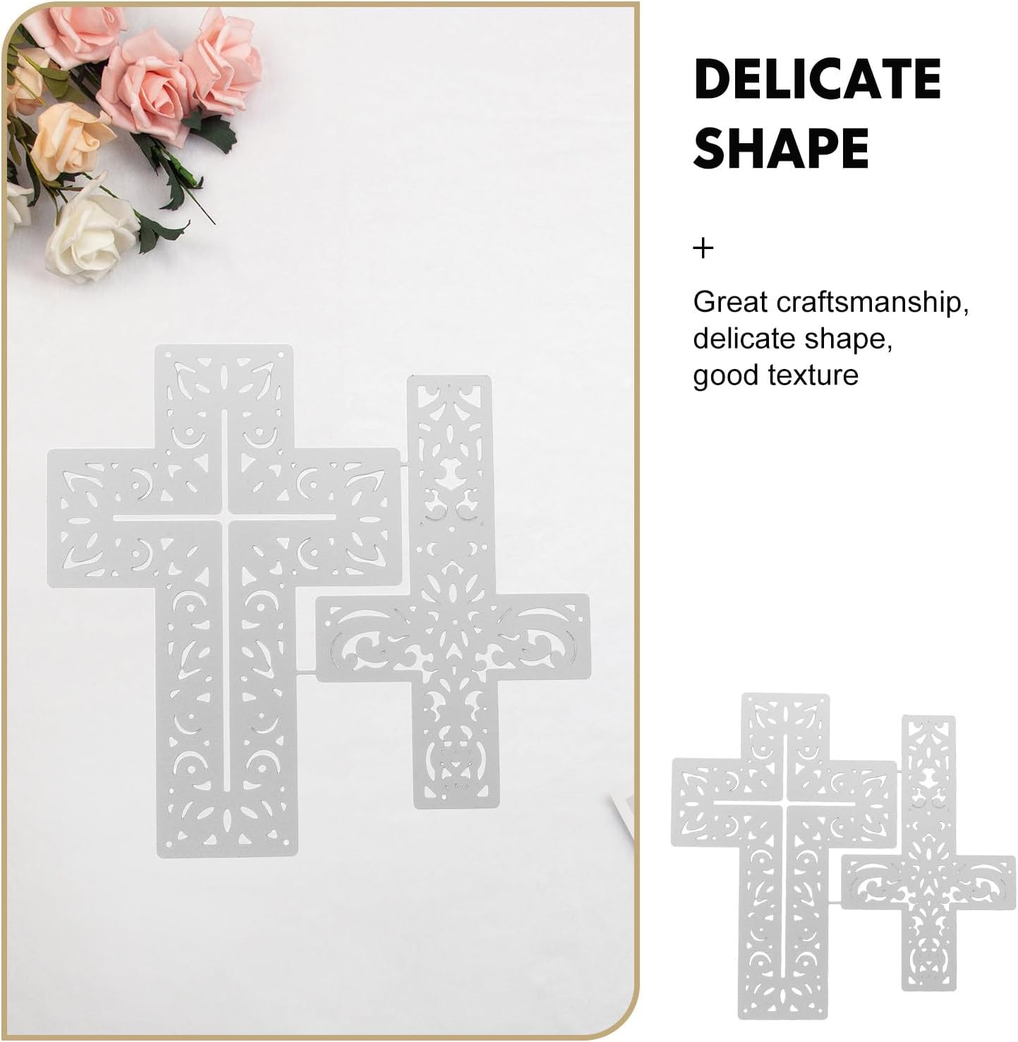 2pcs Cross Cutting Dies: Carbon Steel Cutting Dies Embossing Templates for Card Making, Albums, Scrapbooking, Easter Religious Decorations
