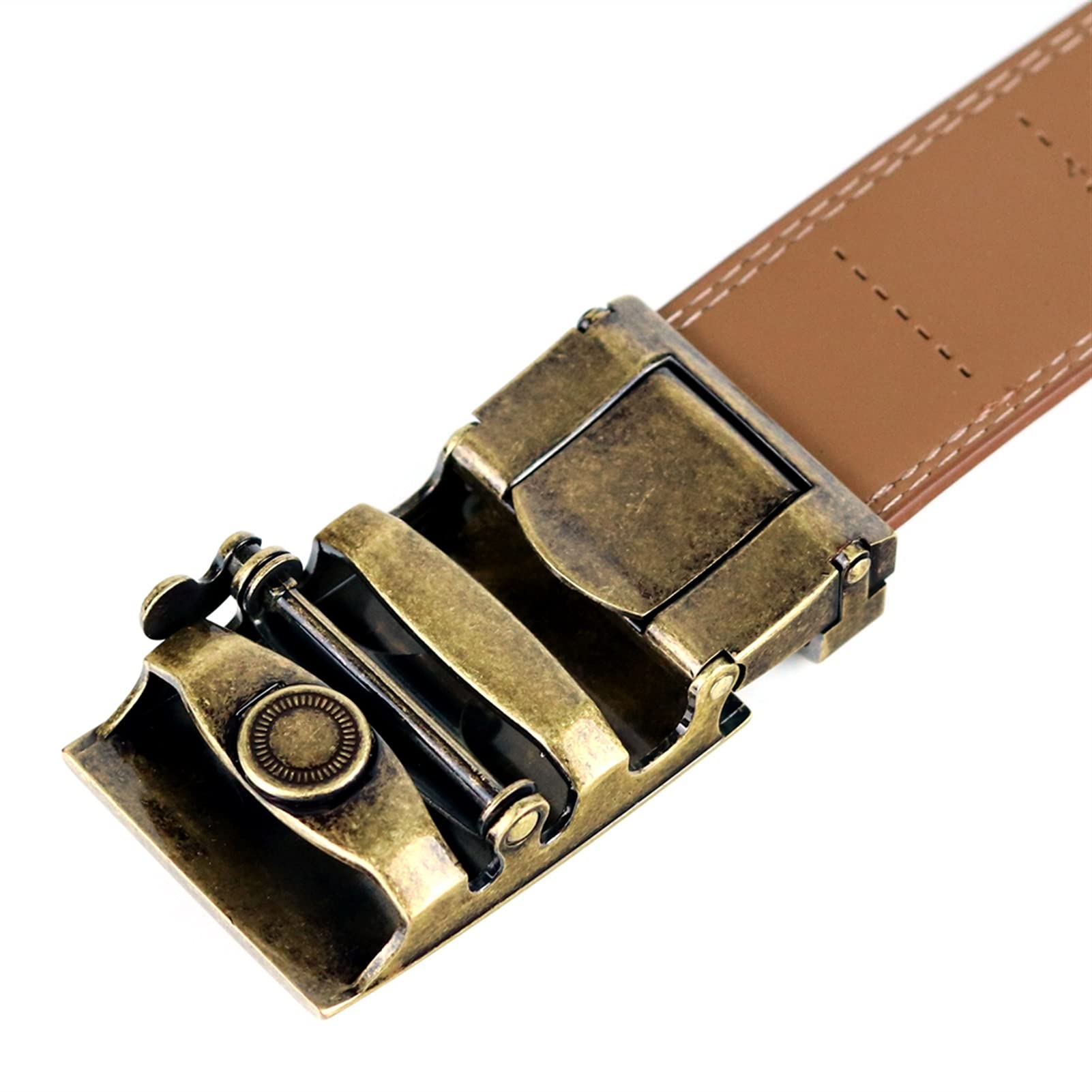 Dubulle - Cintura Da Uomo In Pelle Nera Italiana A Cricchetto Con Fibbia Automatica Di Lusso Motivo Marmo Oro E Argento Medium 117513413 - Foto 9