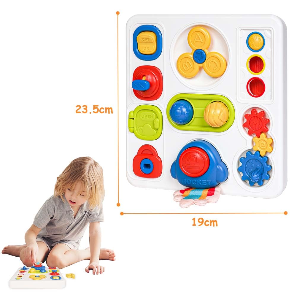 Aolso Montessori Busy Board for Toddlers, Travel Toy for 2-4 Year Old Boys Girls, Pop up Toy, Early Development & Activity Educational Toy, Fine Motor Skills for Babies - Image 2