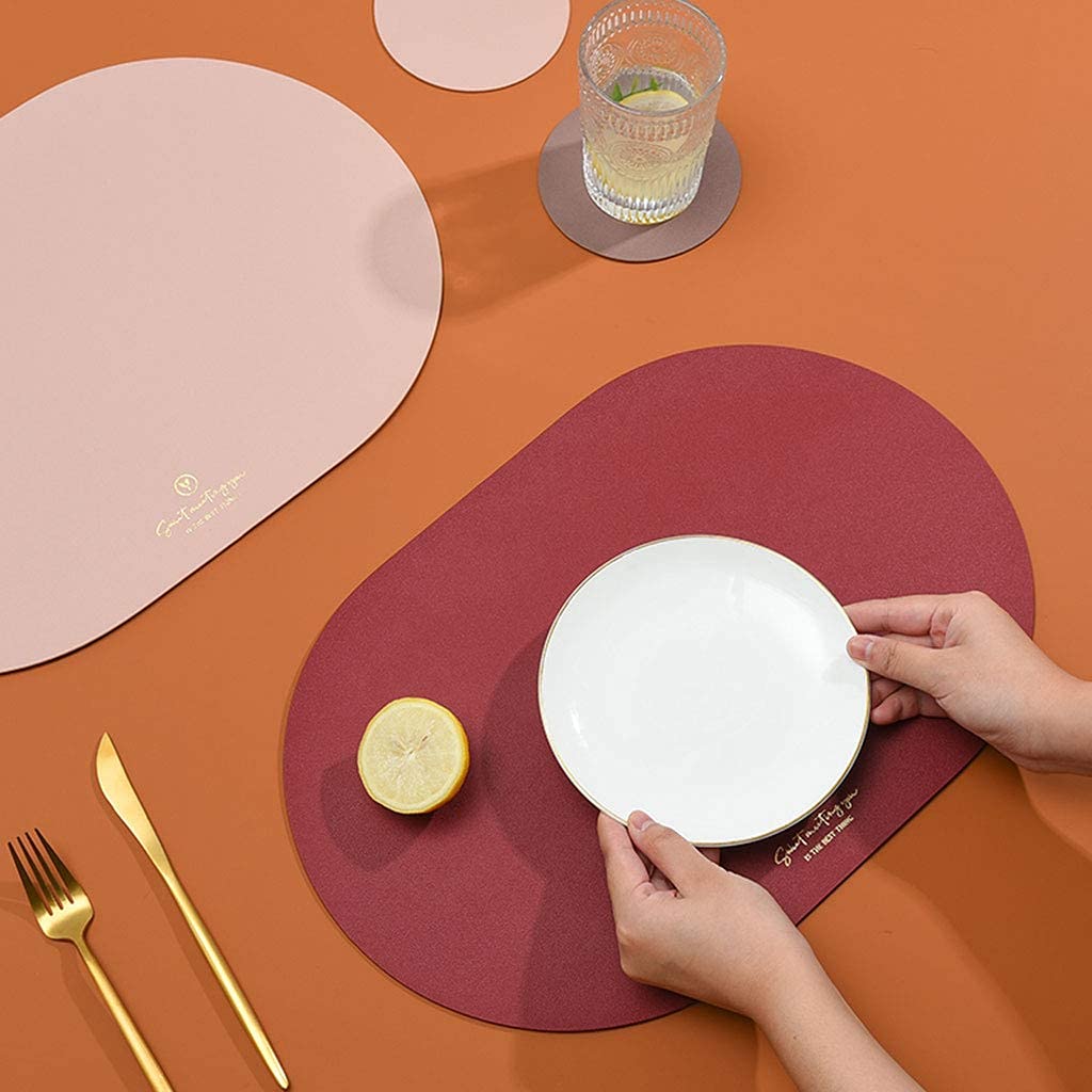 Set di 6 Tovagliette reversibile - Pelle rosa e verde Nude | Maisons du
