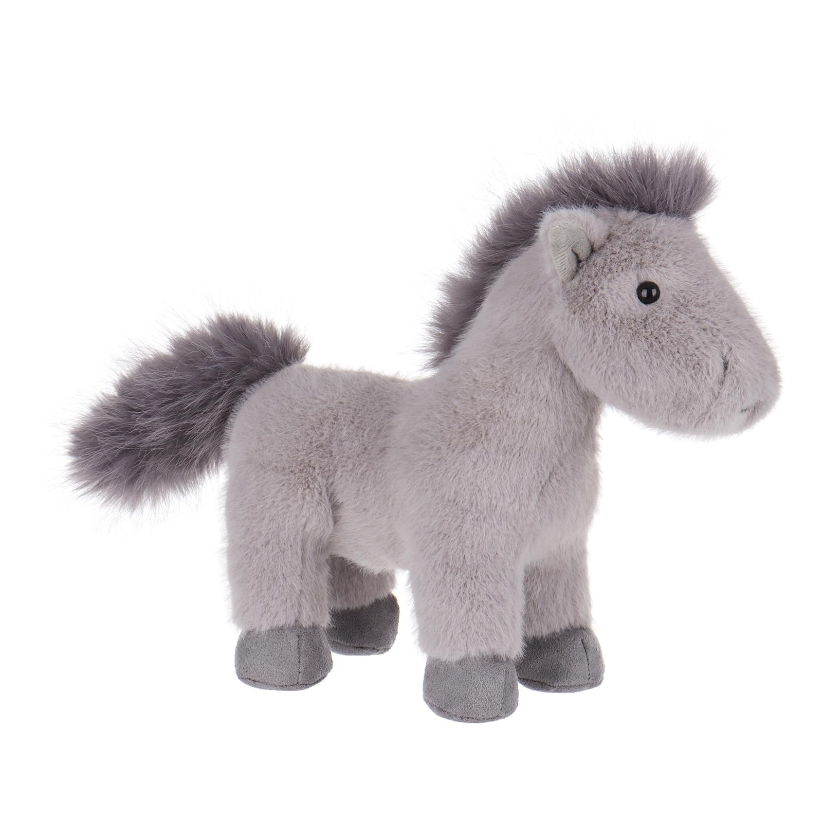 Apricot Lamb Toys Plush Grey Wild Pony Horse Stuffed Animal Soft Cuddly Perfect for Kids 9.4 Inches