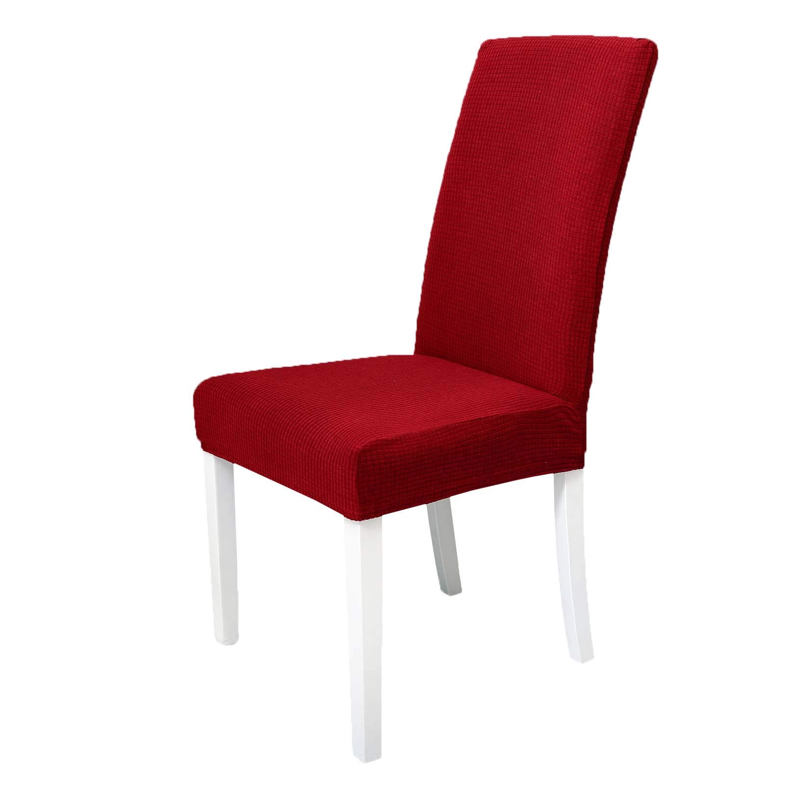 SPRINGRICO Coprisedie Elasticizzati Con Cintura Di Sicurezza | Set Da 6 Rosso Vino, Lavabili E Universali Per Sala Da Pranzo - 4