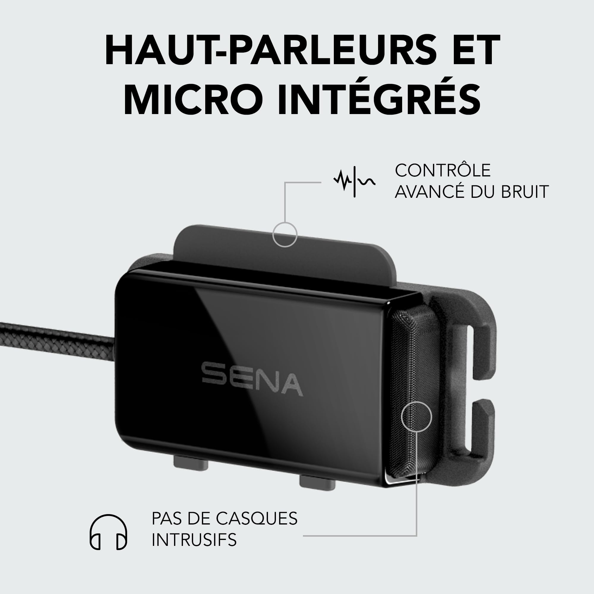 SENA pi, Casque Intercom Bluetooth Universel, Convient à la Plupart des Casques de vélo et Multi-Sports