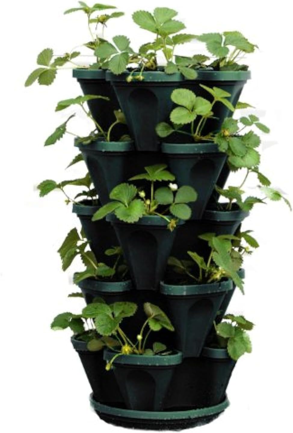 1305-HG 5-Tier Stackable Strawberry, Herb, Flower, & Vegetable Planter - Vertical Gardening Indoor/Outdoor Stacking Garden Pots