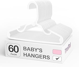 SMARTOR 60 Pack Baby Hangers - 11.7 Inch Plastic Baby Hangers for Daily Use - White