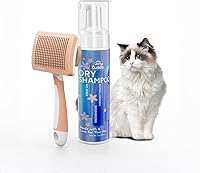 JOYCUDDLE Waterless Cat Shampoo with Brush - No Rinse Lick-Safe Foam, Reduces Shedding & Dander, Hypoallergenic Dry Grooming for Kittens Seniors (7oz)