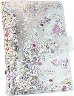 VILLFUL Pasta De Substituição Para Diário Mini Bloco De Notas Pasta De Arquivo Bloco De Notas Pasta De Folhas Soltas Com Glitter Organizador De Dinheiro Para Botão De Pressão De