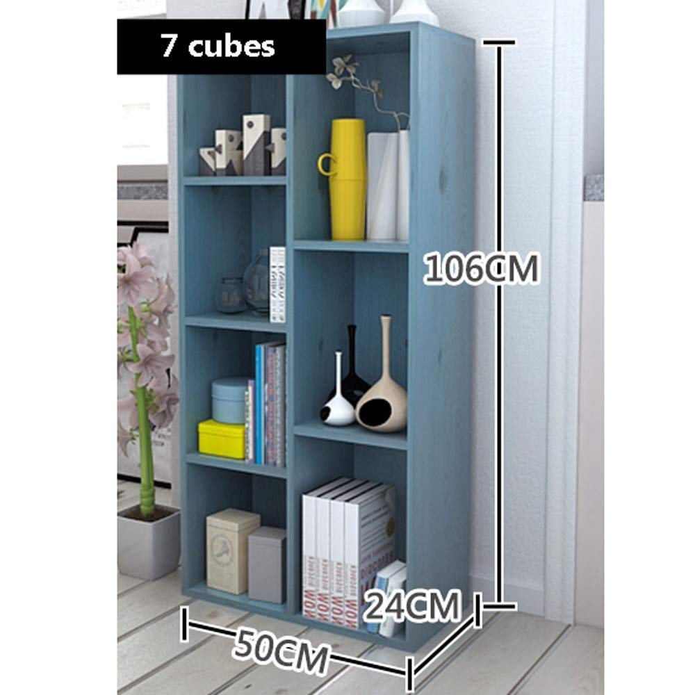 Amazon.co.jp: 漫画 雑誌 小説収納 シンプルな青い7グリッド本棚