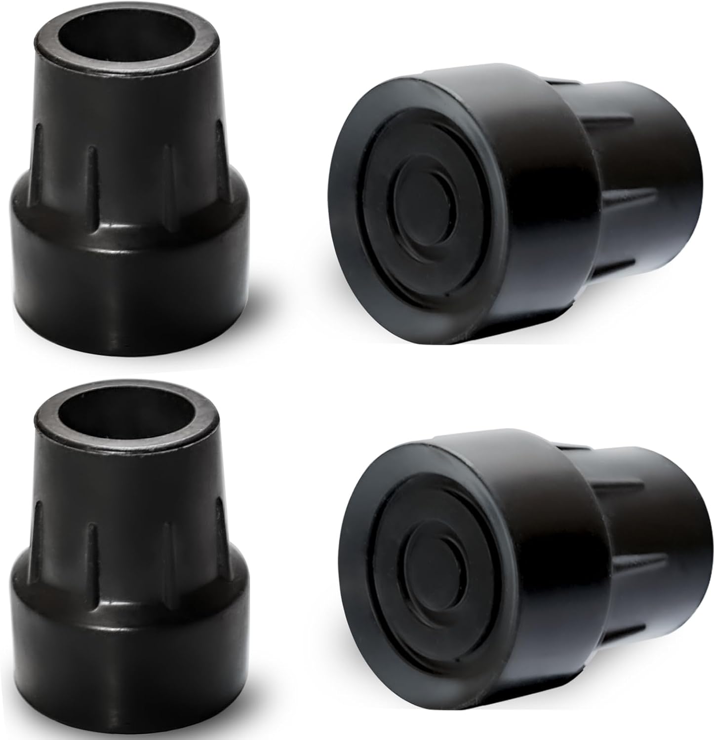 Crutch Tips, 4 Pack 1 inch Heavy Duty Rubber Crutch Tips