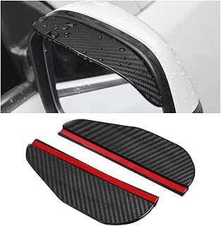 2 PCS Mirror Rain Visor Eyebrow, Rainproof PVC Side Mirror Guards Visor Eyebrow Protector, Auto Exterior Carbon Fiber Rearview Mirrors Rain Cover for Car Truck SUV (Carbon Fiber)