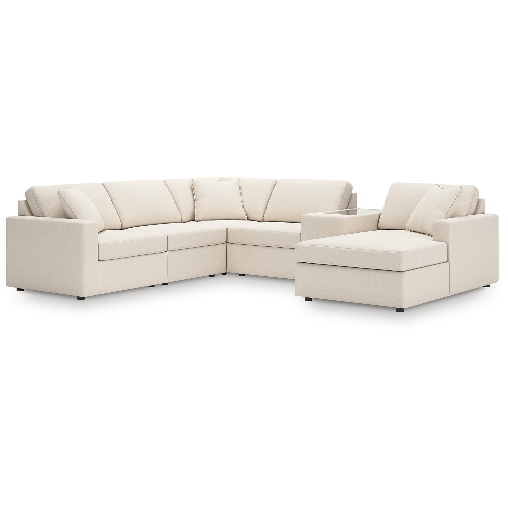 Signature Design by Ashley 6-Piece Chaise Sectional Couch, Oyster, Modmax