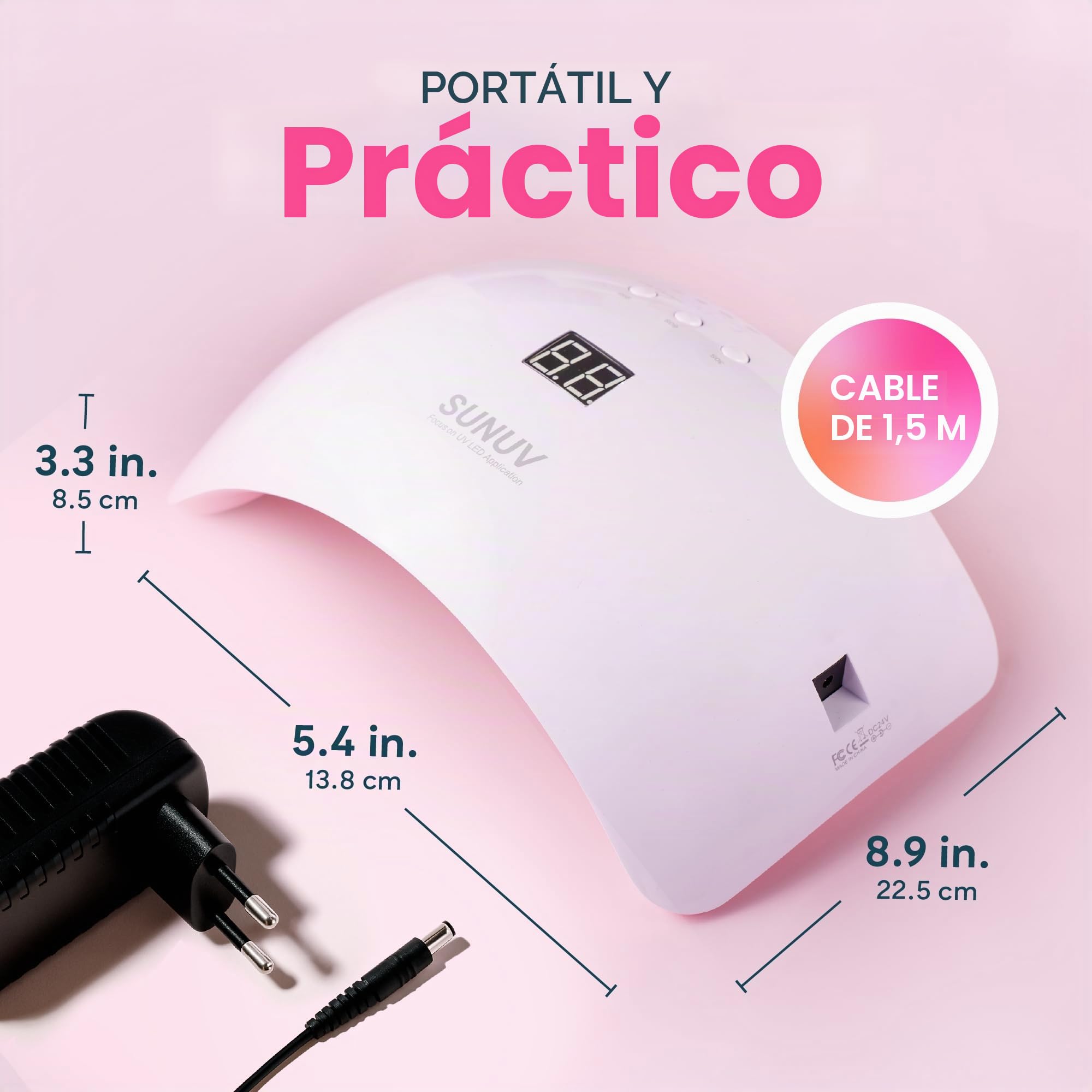 SUNUV Secador de Uñas UV LED, Lámpara para Uñas, Temporizador 30/60/99s, Sensor de Infrarrojos, Pantalla LCD, para Manicura y Pedicura,en Casa y Salón de Belleza