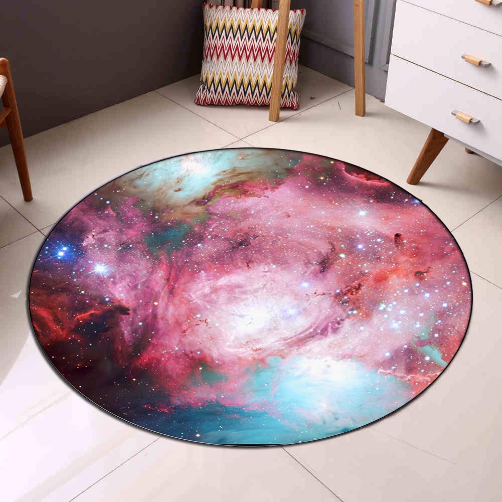 Okrągłe dywaniki, Universe Space Nebula Stars Starry Carpet Duża mata podłogowa do salonu, gabinetu, sypialni dla dzieci (mgławica Stars, średnica 120 cm)