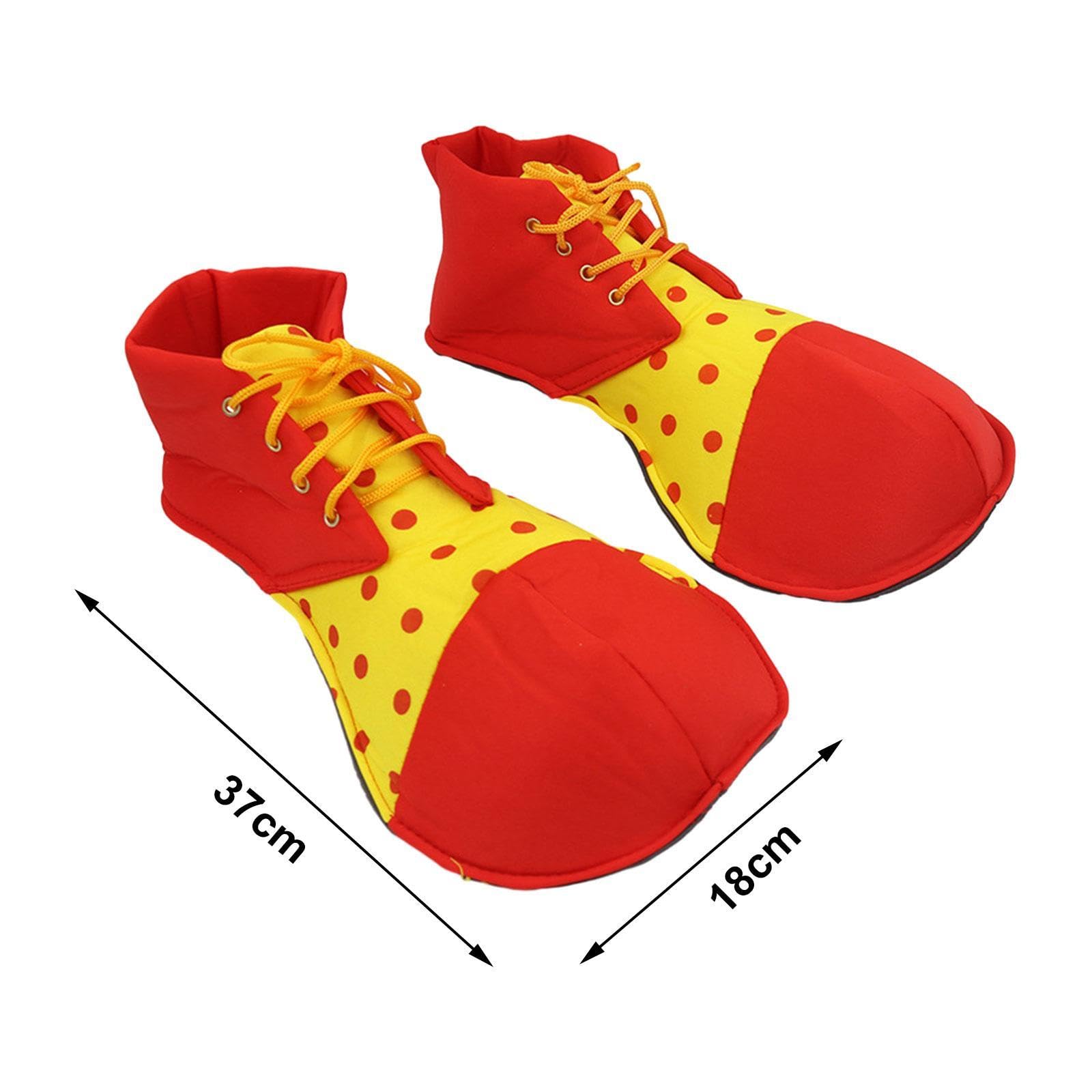 Scarpe Da Clown per Adulti Cosplay Giochi di Ruolo Calzature Halloween Costumi Spettacoli Teatrali Festival Festa a Tema Tuta Da Clown Aderente Lunga