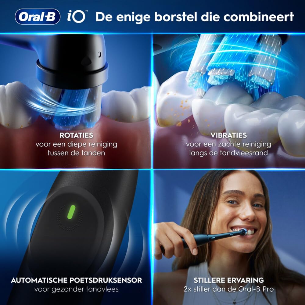 Oral-B Cepillo de dientes eléctrico iO Series 2, paquete doble, cepillo eléctrico, incluye 2 cabezales de cepillo, 3 modos de cepillado para el cuidado dental, bien probado (2,2) de Stiftung