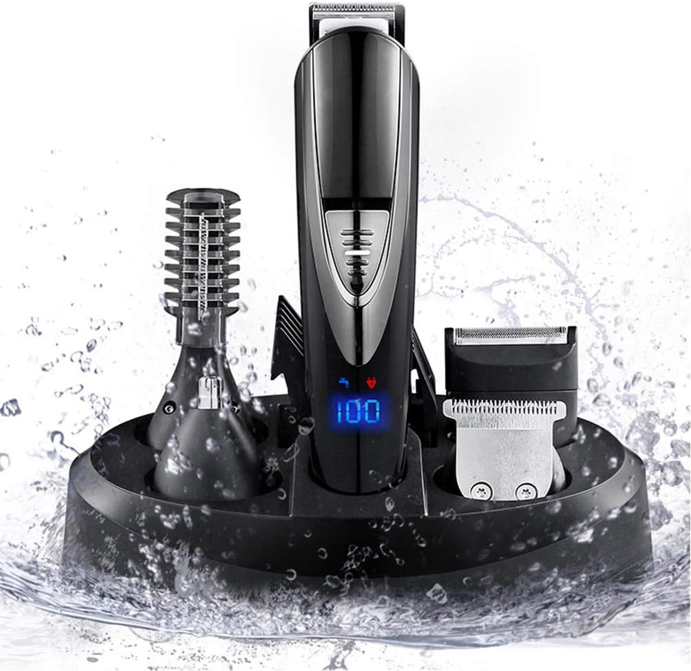 Pyqbk 1人の髪の髪の毛深い帯電ヘアカッター機械 電荷ベースの髪のカッター機械 電荷ベースの髪のクリッパーを1人の専門の防水5 B097q1qcj8 187 Xpt メンズシェーバー