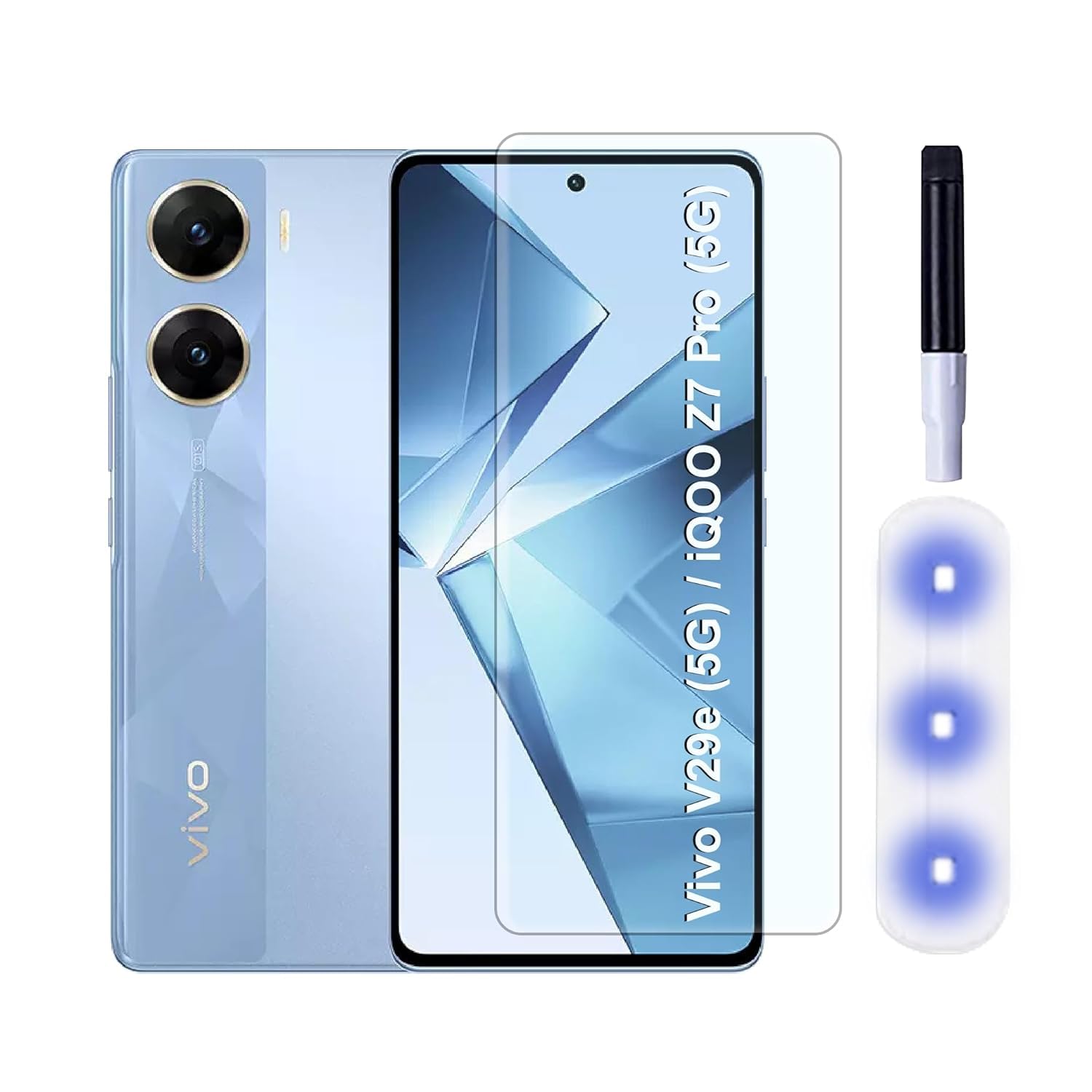 DD SON Premium original UV Tempered Glass Screen Protector Compatible for Vivo Vivo V29E, Vivo V29, Vivo V29 Pro 5G, iQOO Z7 Pro (5G) (Pack Of 1) with Edge to Edge Full Coverage UV and Easy Installation Kit-image-8