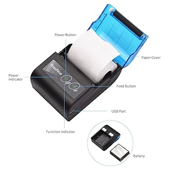 ミニサーマルプリンター　58mm Amazon.co.jp: Daconovo ポータブル レシート プリンター 58mm