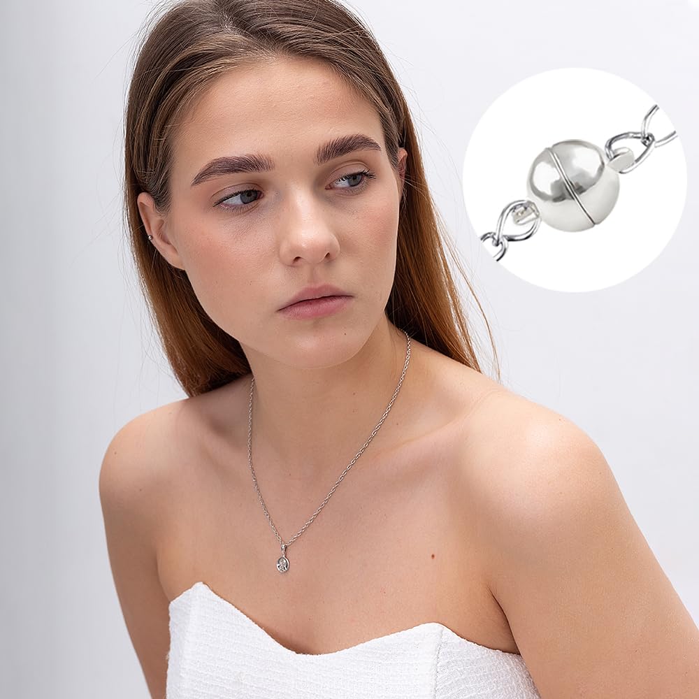 MOAMUN 20 stuks magnetische convertersluitingen voor het maken van sieraden (zilver, 6 mm MOAMUN 20 stuks magnetische convertersluitingen voor het maken van sieraden (zilver, 6 mm