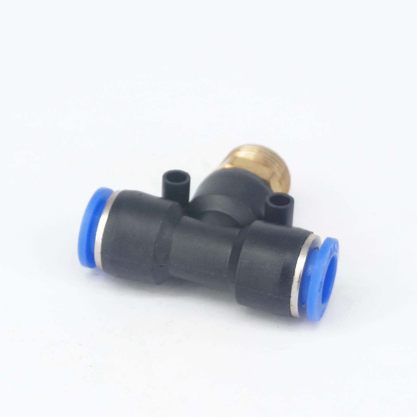 Pneumatyczne szybkozłącze, złączki pneumatyczne 5 szt. 3/8 "męski do rury O/D 10mm pneumatyczny trójnik w kształcie litery T 3-drożny wąż w złączce gazowej szybkozłącza
