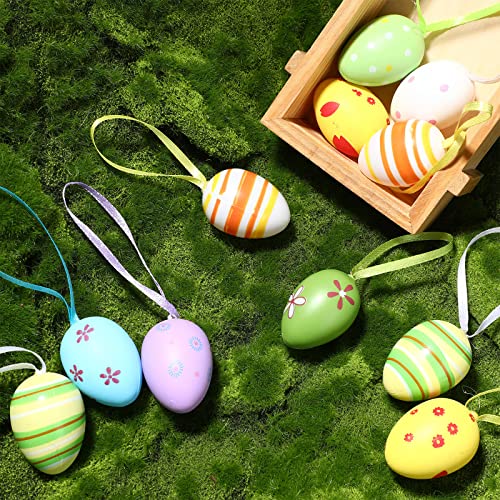 Oeufs de Pâques suspendus Chalyna : lot de 36 décorations multicolores - 8
