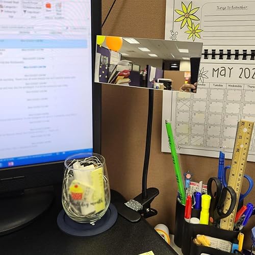 Miniatura 3 de Ampper Espejo de seguridad con clip, espejo de cubículo convexo para seguridad personal y escritorio, monitores retrovisores o en cualquier lugar