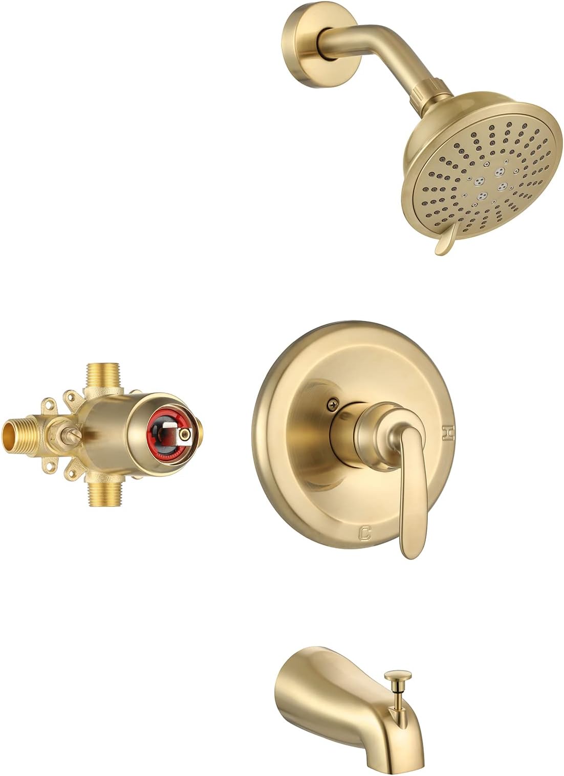 Delta Faucet Saylor 14 Series Gold Tub and Shower Faucet Combo, Bathtub ...