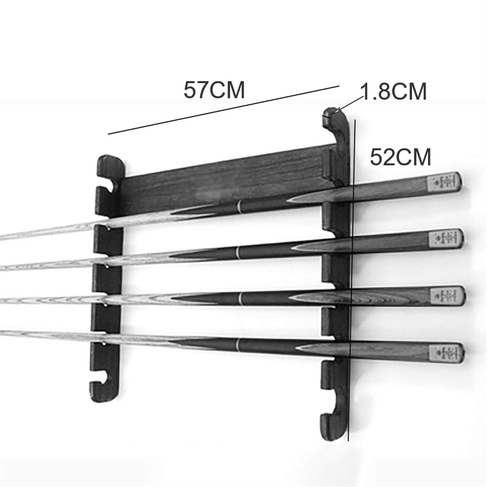 YYLL Storage Racks Wall Cue Rack, Holder Choose Horizontal or Vertical, Billiard Bar Holder Only (Cues, Balls and Ball Rack Not Included) (Color : Pine Horizontal Style)