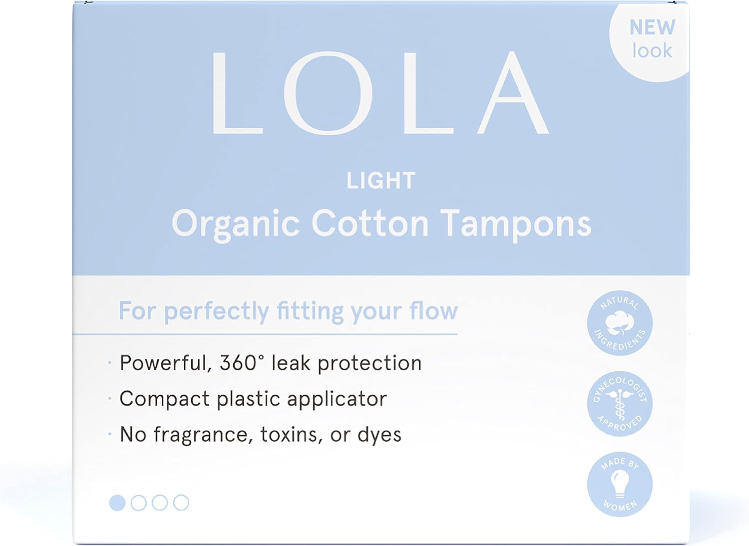 LOLA Organic Cotton Tampons Light Tampons, Period Feminine Hygiene Products, HSA
