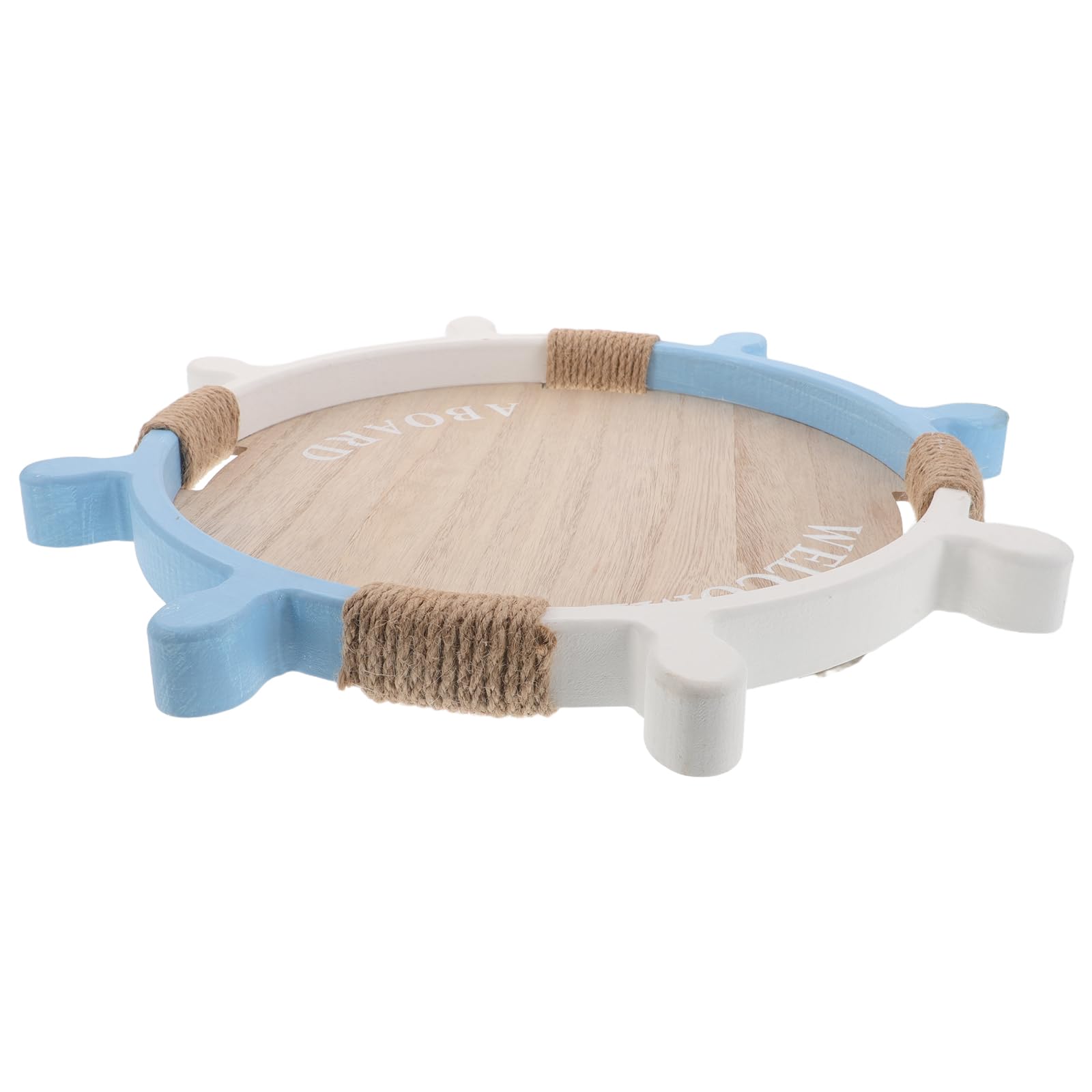 Plateau gouvernail en bois décoratif pour table basse et bureau style marin
