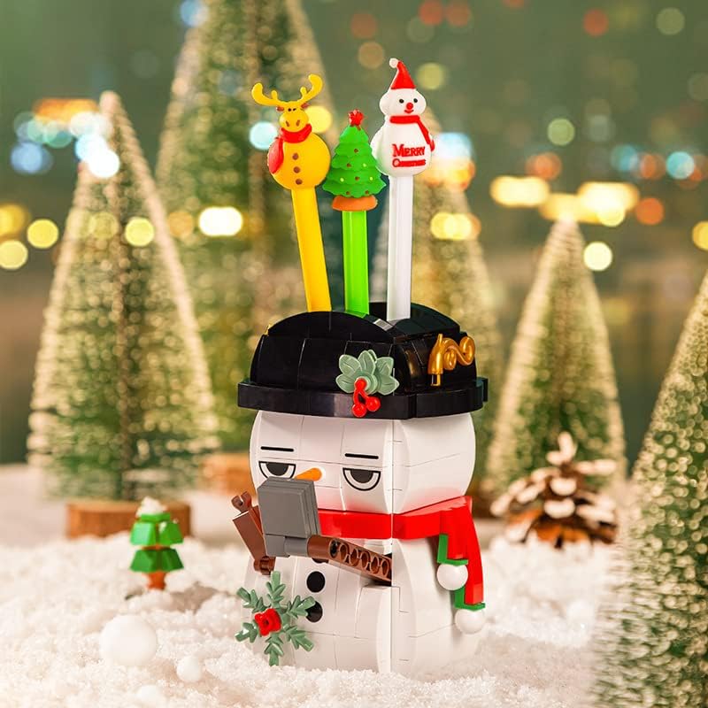 Miniatura 2 de FLIPNEX Kits de construcción de árbol de Navidad para niños, caja de música, árbol de Navidad, botas de nieve, casa de pan de jengibre, muñeco de