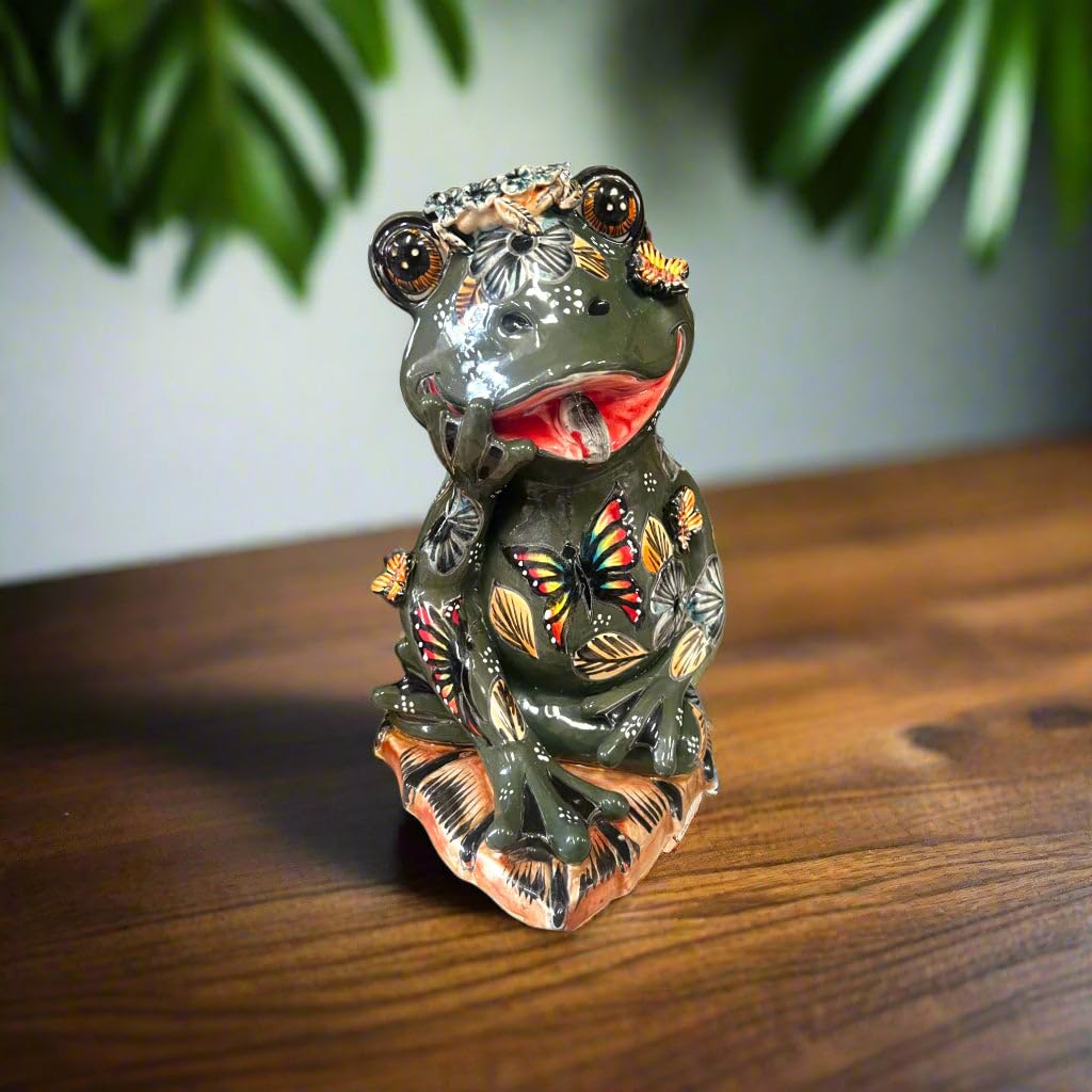 Amazon.com: Hand-Painted Talavera Frog Statue | Mexican Ceramic
