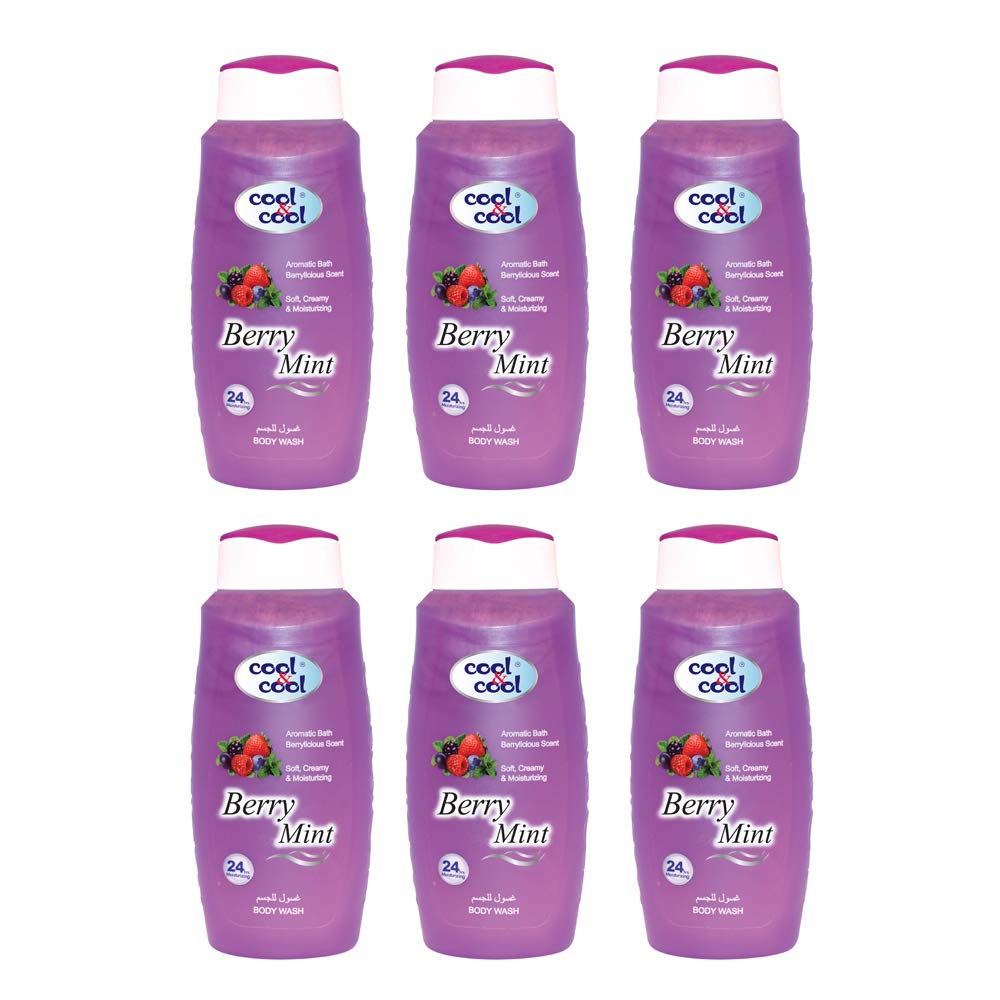 Cool & Cool Assorted Body Wash Pack 500 ML (Pack of 6) - Refreshing,Vitamin- E,Soft Creamy & 24-Hour Moisturizing for All Skin Types 3 Liters