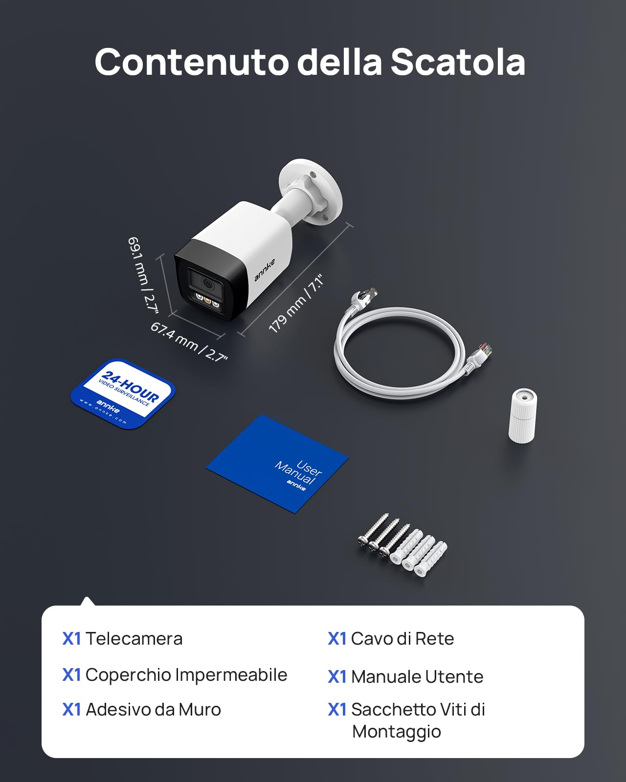 ANNKE C500 PoE IP Kamera 3K 5MP HD kamera do monitoringu Bullet do zastosowania w pomieszczeniach wewnętrznych i zewnętrznych, AI rozpoznawanie osób i pojazdów, 30M nocna wizja, IP67 wodoodporna