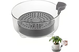 Deep Plant Saucer, 6 Inch Heavy Duty Drip Tray for Pots with Height-Adjustable Planter Riser
