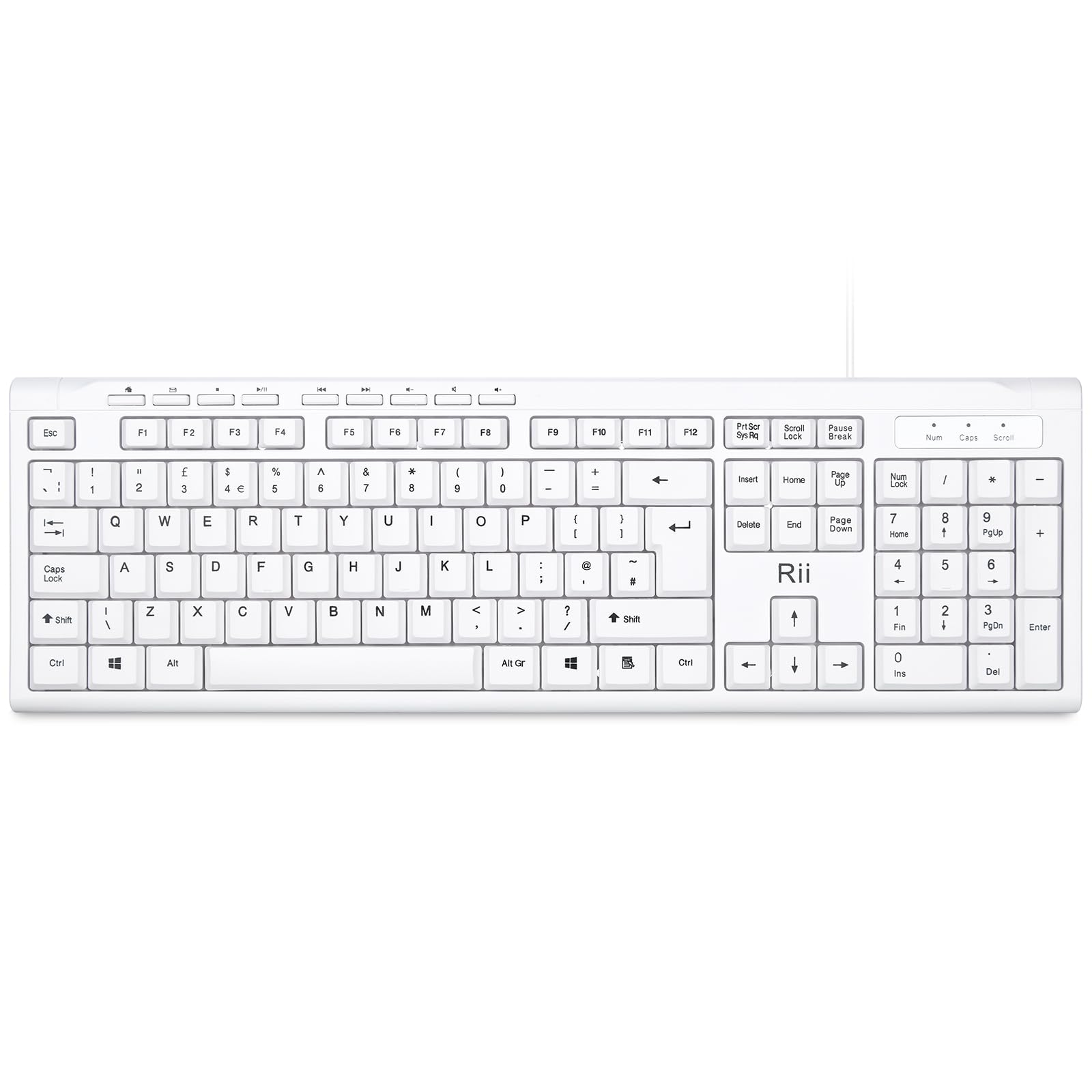 Rii RK907 USB Wired Keyboard Full Size Office Keyboard Compatible with Mac PC Tablet Windows Android Microsoft UK Layout — view 9