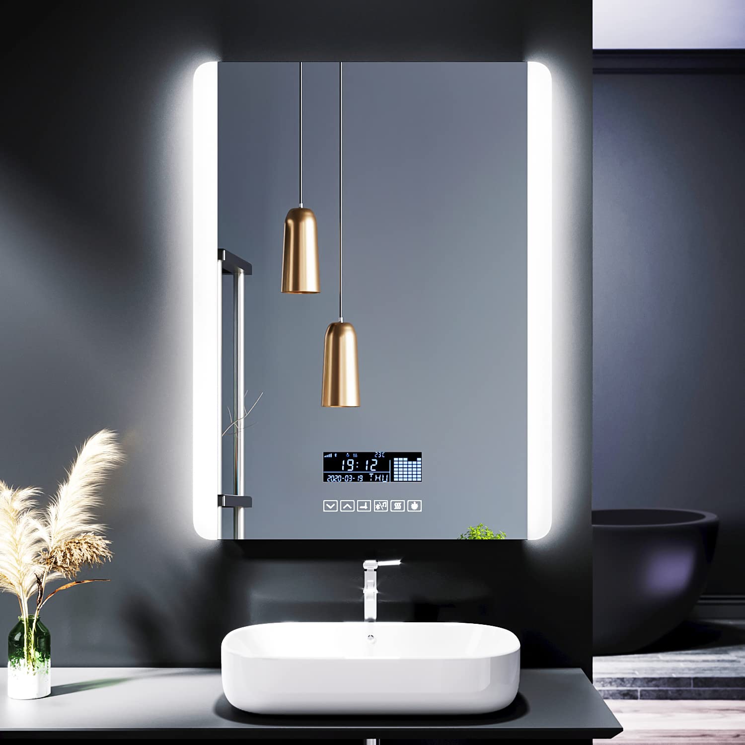 Buy ELEGANT Bluetooth Bathroom Mirror with Shaver Socket 800 x 600mm