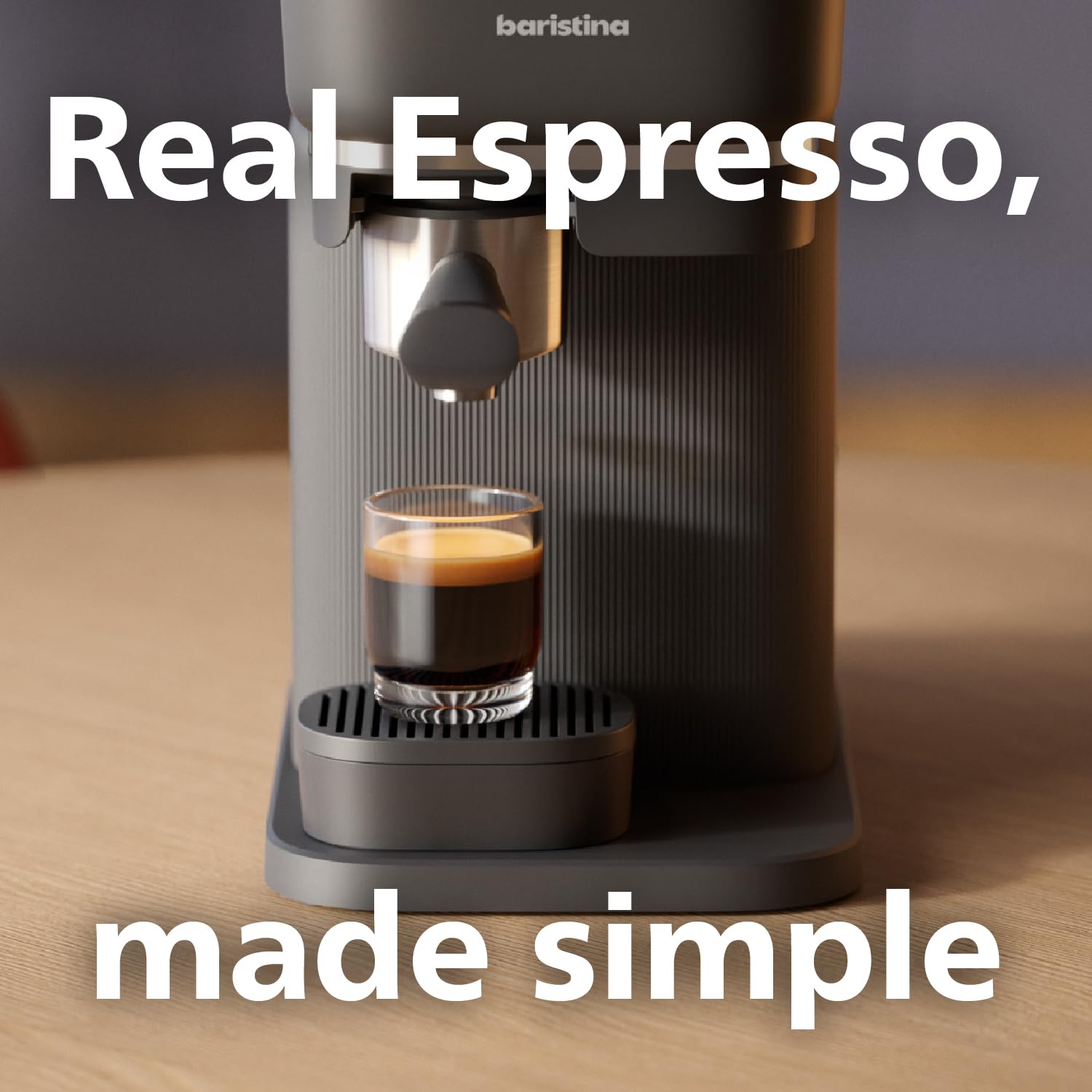 Philips Baristina Espressomaschine BAR300/60, 16-bar-Pumpendruck, automatisches Mahlwerk, kompakt, Schwarzgrau